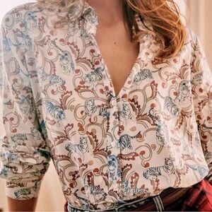 Sezane Pierro Cotton Tiger Shirt